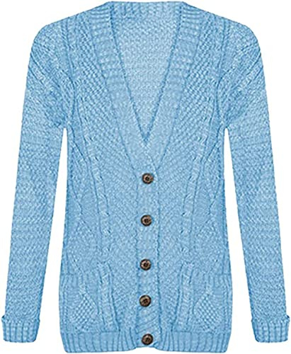 Women's Long Sleeve Cable Knit Chunky Cardigan