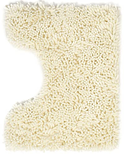 Poligono Microfiber Bathroom Rug, Pile Mat, U-shaped WC Mats 40X50 cm, Soft, Non-slip, Beige