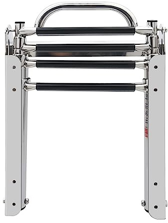 KAOLALI 4 Step Boat Ladder Stainless Steel Ladder Under Platform Telescoping Extendable Boat Ladder For Marine Ladder 4 Step Folding Boarding Swim Ladders Capacity For Marine Yacht Swimming Pool