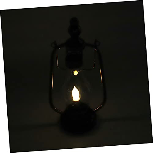 Garneck 1stück Vintage Stil Hängeleuchte Mit Led-Flamme Dekorative Eisenöl-Lampe Tragbare Solar-Lampe Für Stilvolle Raumgestaltung Für Wohnzimmer Und Outdoor-Dekoration
