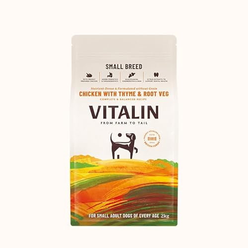 Vitalin Adult Small Breed Dry Dog Food | Added Joint, Gut & Dental Support | Chicken with Thyme & Root Veg | 2 Kg Pack of 1