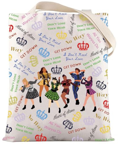 LEVLO Broadway Queen Cosmetic Make Up Bag Gift for Musical Theater Lover Six Queen Musical Make Up Zipper Pouch Bag for Wome, Six Queen M Tote