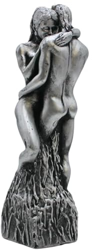 Dekohelden24 Hochwertige Kerze als Liebespaar in Silber, Größe L/B/H: ca. 5 x 5 x 25 cm
