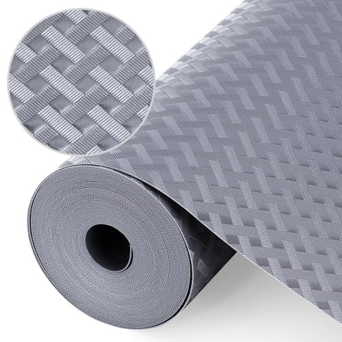 Origuuds Protector Cajones Cocina EVA Plastico Protector Antideslizante Estantes el Gabinete Impermeable, para Nevera Mueble Fregadero Estante (Gris/30cm x 150cm)