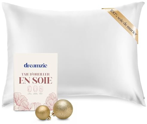DREAMZIE Seidenkissenbezug 40x60 cm für Haar und Haut, Kissenbezüge Seide 19 Momme (Perle, 1 Stück)