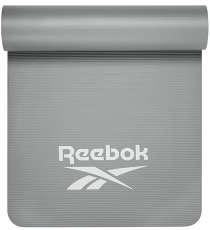 Reebok Pro 10 mm extra dicke Yogamatte, 182,9 x 61 cm, mit einfachem Tragegurt, große, rutschfeste Trainingsmatte mit geriffelter Unterseite für Heimtraining, Pilates, Bodenübungen und