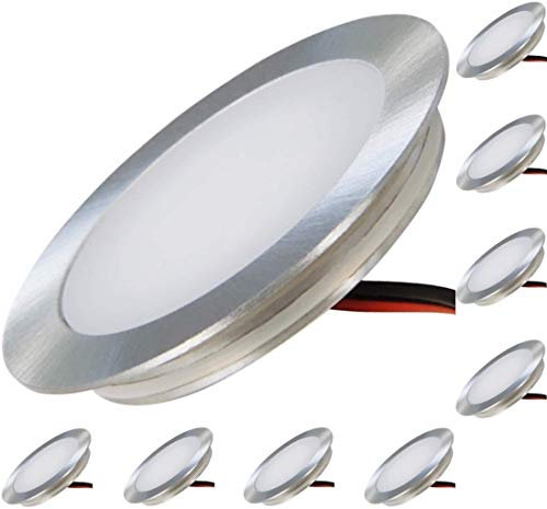 ETT Distribution GmbH 12V LED Bodenspots Ultra flach 9 x 0.5W Wandeinbauleuchten Tom 3000K Rund IP67 Einbaustrahler Trittfest Begehbar Lochausschnitt: 46mm