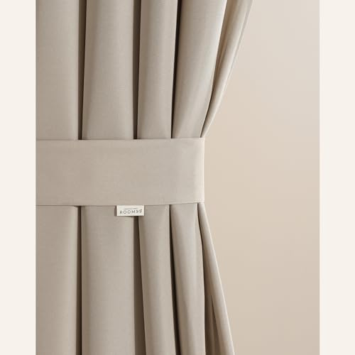 ROOM99 Fermatenda per tende 8 x 120 cm (larghezza x lunghezza), fascia decorativa per tende, tenda da esterni, beige