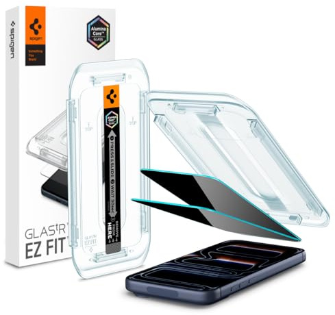 Spigen Glas.tR EZ Fit Privacy Tempered Glass Screen Protector for iPhone 17 Pro / 17, iPhone 16 Pro - 2 Pack