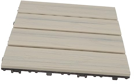 SEWOART Revêtement de Sol Emboîtable Solide en Bois-plastique, Imperméable Facile à Assembler, pour Terrasse, Jardin, et Balcon