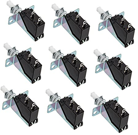 SHOWERORO 20pcs Self-locking Switches for Range Hood Vent Cabinet Range Hood Straight Key Switch Two-legged Power Outer Spring