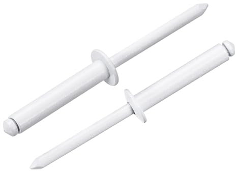 sourcing map Lot de 50 rivets aveugles à tête ronde de 3/16 x 2,5 cm, en acier au carbone zingué et capuchon de mandrin, blanc