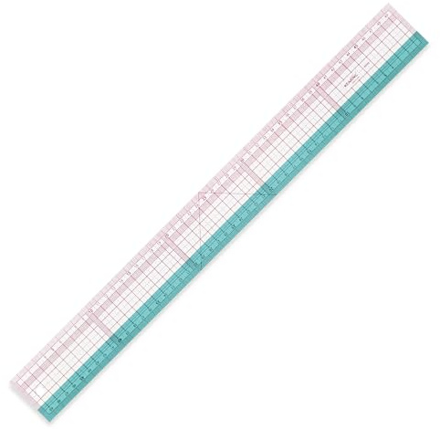 KEARING Schneiderlineal 50cm – Acryl-Lineal mit Raster – für Schnittmuster | 50 cm, stabil & flexibel, 1,2 mm, rot-grüne Markierungen – für Skalierung, Nahtzugaben & Mode-Design