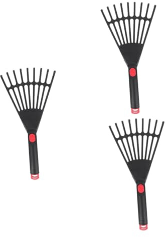 HOMSFOU Rastrillo De Plástico para Jardín Herramienta Pequeña De Jardinería con Mango Ergonómico para Recoger y Mantener Exterior