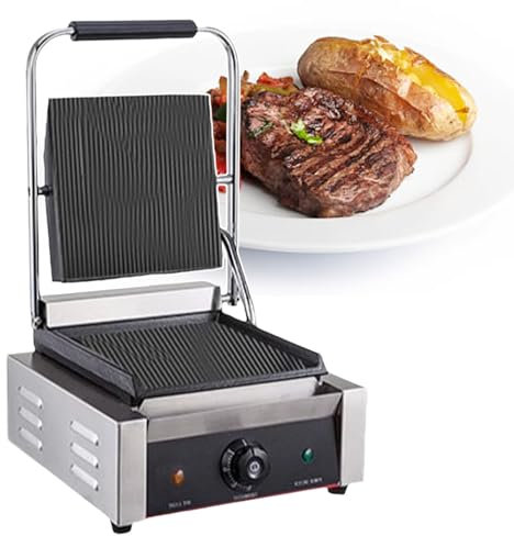 Sandwichera Comercial Para SáNdwiches, Prensa Para SáNdwiches De Hierro Fundido De 1800 W, Parrilla Para SáNdwiches De 122 ℉ A 572 ℉, Para Hamburguesas, Filetes, Tocino, SáNdwiches Y Salchichas,220V
