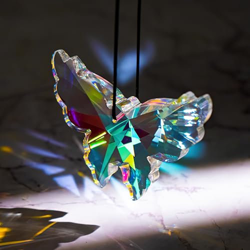 Glass Butterfly Suncatchers for Windows Hanging Crystal Sun Catchers Prism Rainbow Maker Garden Decorations Butterfly Gifts Kit for Outdoor Indoor Home Room Christmas Ornament