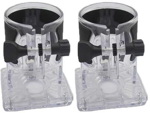 Lot de 2 bases de défonceuse électrique, base en plastique transparent, fixation rapide, accessoires de fraiseuse, couvercle transparent pour fraisage, rainurage, sculpture