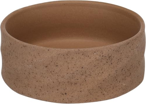 Hundenapf Keramik – hundenapf kleine Hunde – 450ml – spülmaschinengeeignet – rund Dunkelbraun – Flamingo