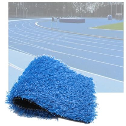 QNDUGJFER Kunstrasenmatte für den Garten, weich, verbrühsichere Gummirückseite, wendbar, für Haustiere, Terrasse, Deck, blau, 25 x 1 m, 35 cm dick, Rasenteppich für den Außenbereich