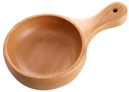 Cabilock tazones de madera para comer bochas ensaladera con tapa inoxidable ensalada llave cuenco con asa soporte para refrescos tazón de postre de madera tazón de salmuera