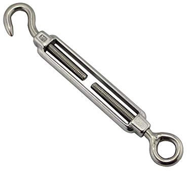 1PCS 304 Stainless Steel Turnbuckle Hook and Eye M4 M5 M6 M8 Marine Cable Raling Stainless Steel Hook and Eye Turnbuckles(M8)