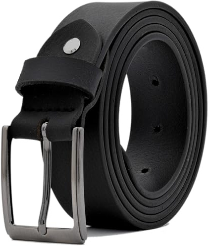 FRIEDRICH HOFFMANN Premium Ledergürtel Herren - Made in Germany - mattes dickes softes Leder - Gürtel Herren schwarz - 35mm breit - Einkürzbar