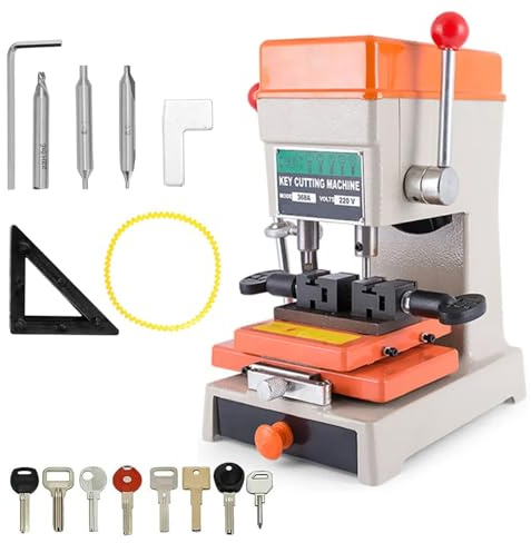 Vertical Key Cutting Machine - Electric Key Duplicator for Easy Key Making and Copying, Locksmith Tool for Door and Car Locks