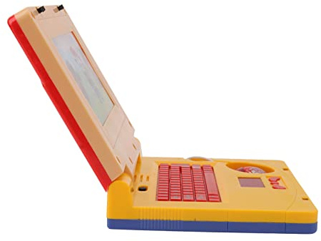 MENDUNER Lerncomputer für Kleinkinder mit Musik und Lautsprecher, Pädagogischer LED-Kinderlaptop, Sicheres Design, Kunststoffmaterial, Alter 3–6 (Gelbe einziehbare Maus)