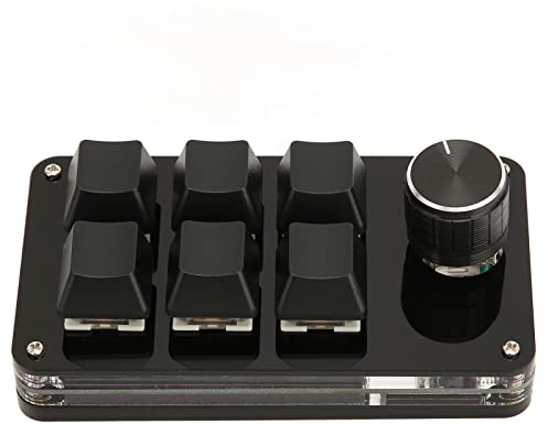 Xiuganpo Mini Clavier Mécanique à Une Main à 6 Touches avec Bouton USB, Clavier de Jeu Programmable DIY, adapté aux Concepteurs et éditeurs Vidéo