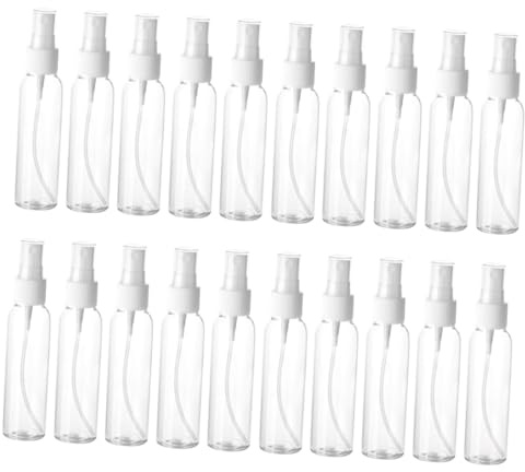 HEALLILY 20 Botellas de Spray Portátiles de Plástico Recargables de 60 Ml Mini Botellas Pulverizador para Viajes y Uso Diario Envases Vacíos Ligeros para Agua Micelar y Perfume
