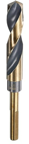 QUARKZMAN M2 HSS Spiralbohrer 17mm, Schaftdurchmesser 10mm, Cobalt Metallbohrer Länge 150mm Bohrer für Edelstahl, Kupfer, Holz, Oxidationsschwarzbeschichtung
