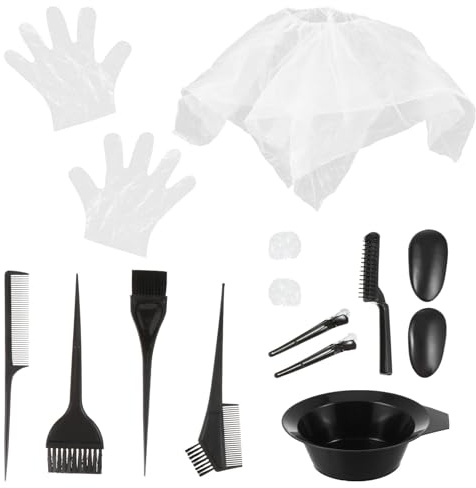 COLLBATH Kit de Teñido de Salón 11 Piezas, Guantes y Cuenco para Tinte de Cabello, Accesorios para Teñir el Cabello, Uso Profesional y Doméstico, Herramientas para Coloración en Casa