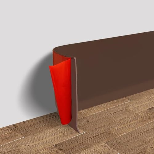 Plinthe en PVC souple pour 4 m x 10 cm, plinthe en plastique imperméable pour la maison et le jardin, compatible avec la décoration de bâtiments et de quincaillerie, design en L pour un effet