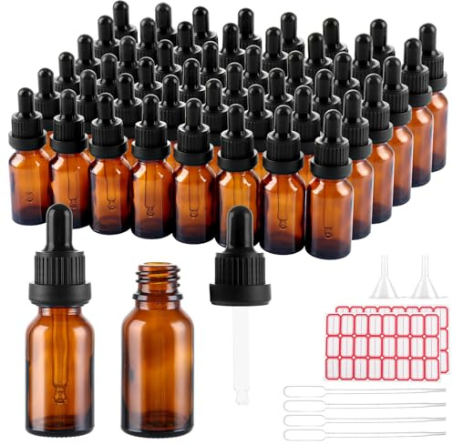 JMIATRY 48 Stück Pipettenflasche 15ml, Tropfflasche, Flasche mit Pipette für Ätherische Öle Aromatherapie-Düfte Flüssigkeit Parfümöle
