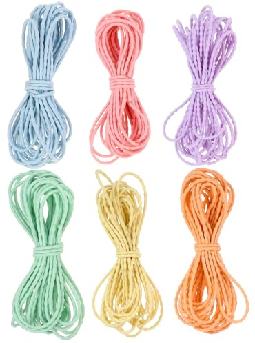 SHINEOFI Cordón Elástico para Pulseras 6 Piezas 5 Metros Multicolor Cuerda Fina para Hacer Joyas y Manualidades para Amantes Bisutería y Coleccionistas