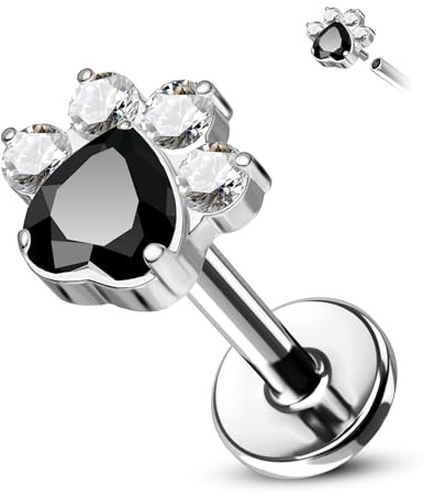 CM Crareesi Mania Septum piercing ring 16G piercing smycken daith 316L kirurgiskt stål ring helix guld örhänge brosk CZ transparent blad för kvinnor 10 mm, 16G8MM, Titan