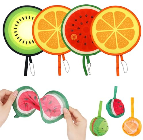 4 Pcs Foldable Fan, Round Folding Hand Fan with Decorative Patterns, Portable Folding Fan with Hanging Ring, Summer Cooling Fan for Outdoor Events, Wedding Ceremonies & Party
