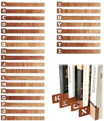 26 pièces Séparateurs de disques vinyles, 35 x 4 cm,Séparateurs Alphabétiques,Séparateur de disque vinyle en bois, Intercalaires pour disques vinyles,convient pour les albums,CD, DVD, documents,livres
