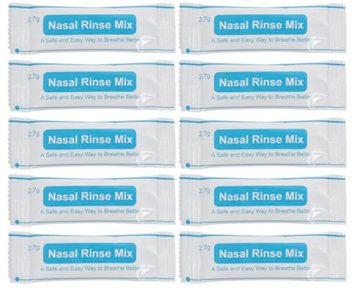 Sal de Lavado Nasal Instantáneo 80 Unidades Plástico Blanco | Mezcla sin de Disolución Rápida, Sobres Individuales Fáciles de Transportar