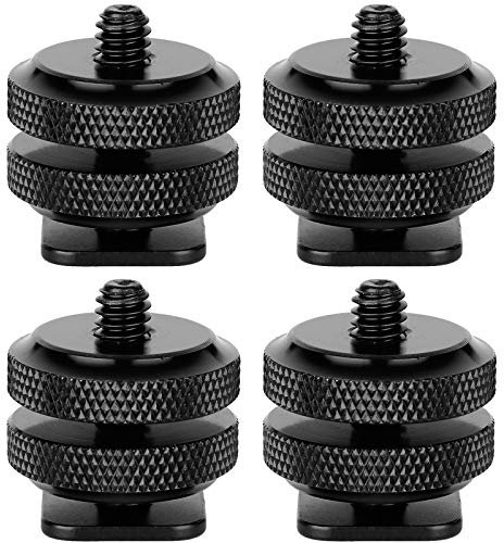 ChromLives Camera Hot Shoe Mount Hot Shoe Adapter w/ 1/4 20 Tripod Screw Flash Shoe Mount Monitor Bracket (4 Pack)