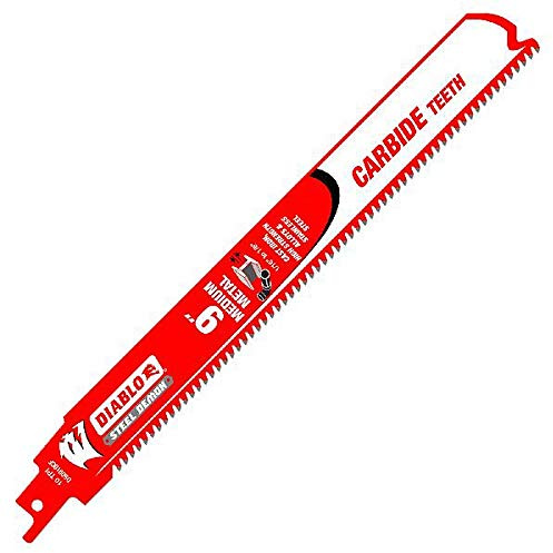 Diablo Steel Demon Carbide Teeth Reciprocating Saw Blades for Medium Metal - Carbide Tooth Design - 9 Length, 10 TPI, 3-Pack - DS0910CF3