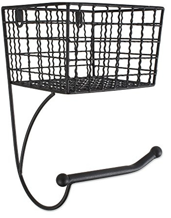 DII Rustic Farmhouse Bathroom Décor, Metal Storage, Toilet Paper Holder, Black