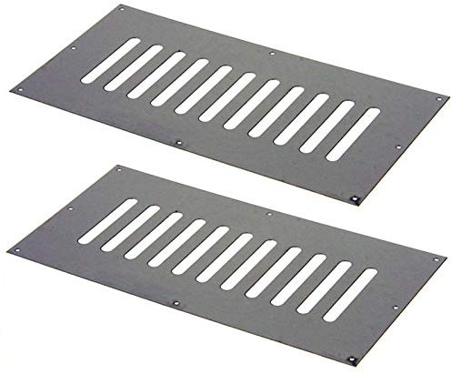 AMS Lot de 2 grilles d'aération pour foyer de cheminée en acier inoxydable 321 de 30,5 x 15,2 cm – Couleur acier inoxydable de qualité commerciale – Complétez et ventilez votre foyer en toute sécurité