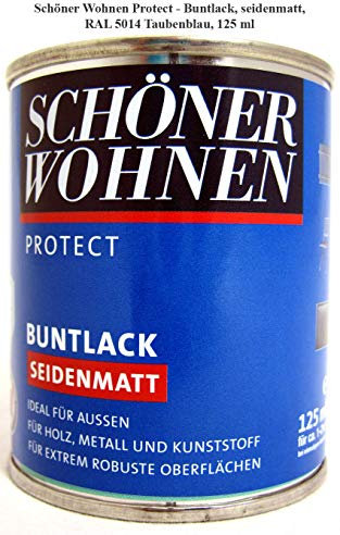 Protect Buntlack 125 ml, RAL 5014 Taubenblau seidenmatt, Alkydharzlack