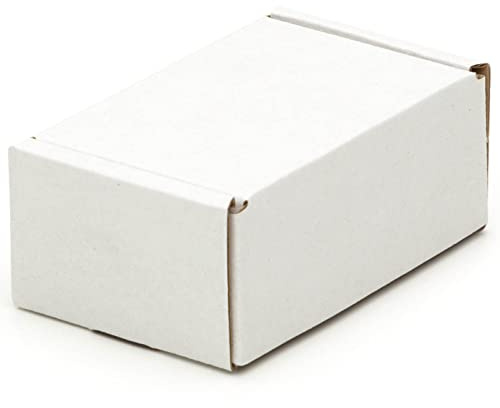 KK Verpackungen Visitenkartenkartons 90x60x40mm | 300 Stück, Faltschachteln Weiß | Wellpappe 1-wellig FEFCO 0427 | Versandkarton für Visitenkarten | Ohne Klebeband aufbaubar