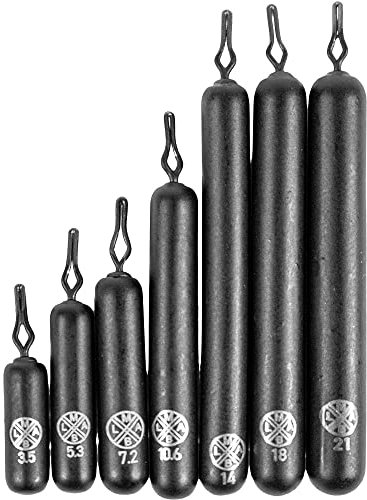 LMAB Tungsten Drop Shot Gewichte Set bleifrei, Stab Form, lackiert mit Klemmöse, zum Dropshot Angeln, Zanderangeln & Barschangeln, Farbe Matt Black, Größe 21,0g