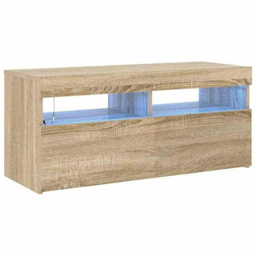 vidaXL Mobile Porta TV con Luci LED Rovere Sonoma 90x35x40 cm
