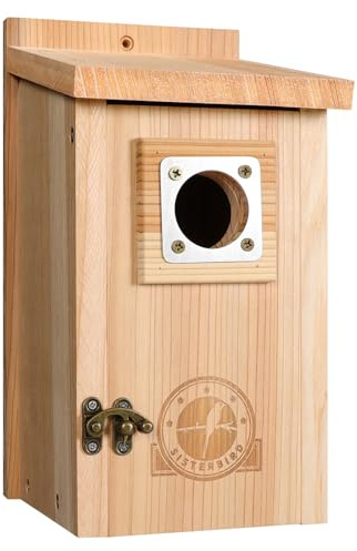SISTERBIRD Bird Houses for Outside 1-1/2” Entrance Hole Cedar Birdhouses with Metal Guard Outdoor Bluebird Wren Swallow Finch Asssembly Required
