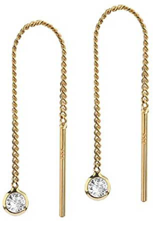 NKlaus Durchzieher ohrringe gold durchzieher, für Damen, 4cm, 2 Stück