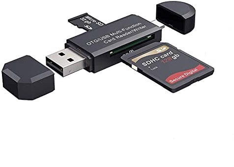 USB 2.0 Card Reader Adapter - SD/Micro SD Memory Card Reader for Smartphones & Tablets with OTG Function